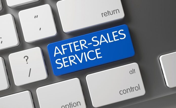 After-Sales Service CloseUp of Keyboard. 3D Illustration.